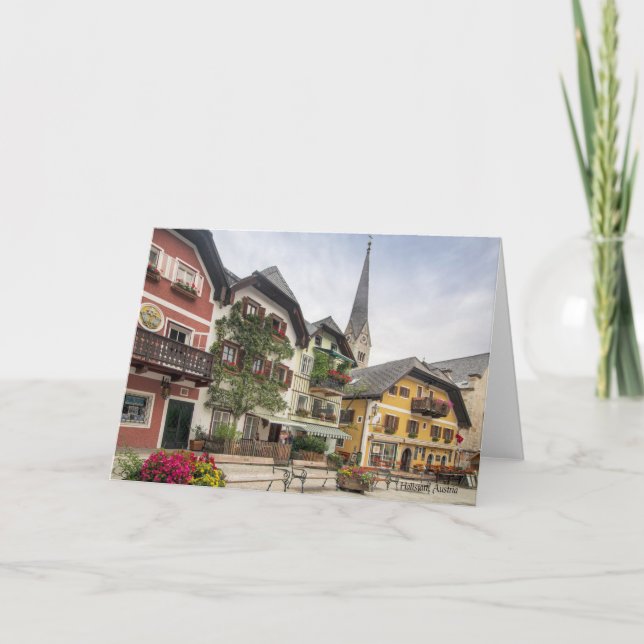 Tarjeta Hallstatt, fotografía pintoresca de Austria (Anverso)