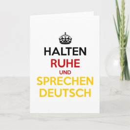 Tarjeta Halten Ruhe und Sprechen Deutsch