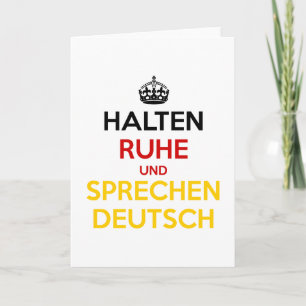 Tarjeta Halten Ruhe und Sprechen Deutsch