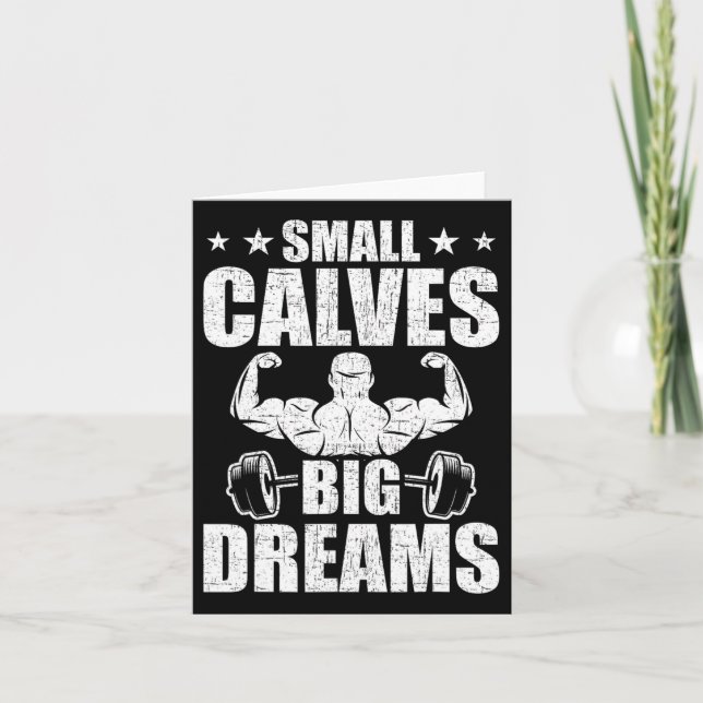 Tarjeta Halterofilia de pequeños terneros grandes sueños (Anverso)