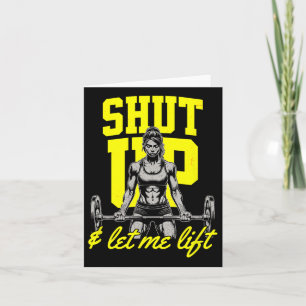 Tarjeta Halterofilia divertida de las mujeres en el múscul