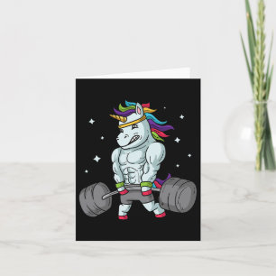 Tarjeta Halterofilia Unicornio - Graciosa Muerte Y Gif Gym