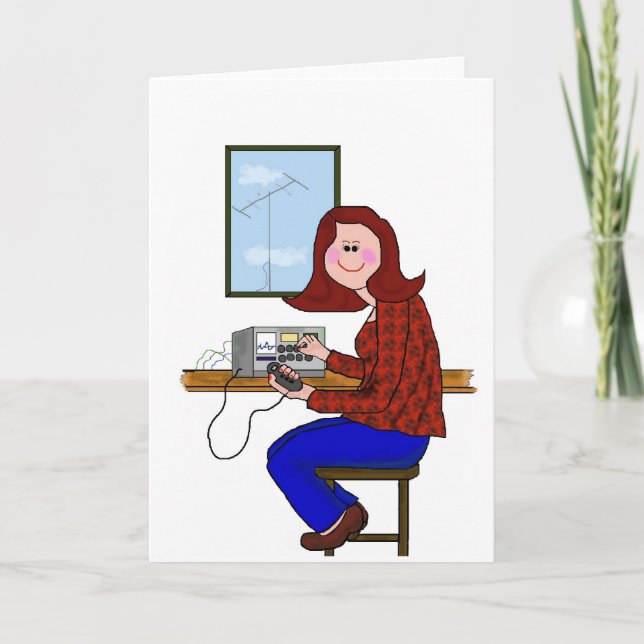 Tarjeta Ham femenino - Auburn o pelo rojo (Anverso)