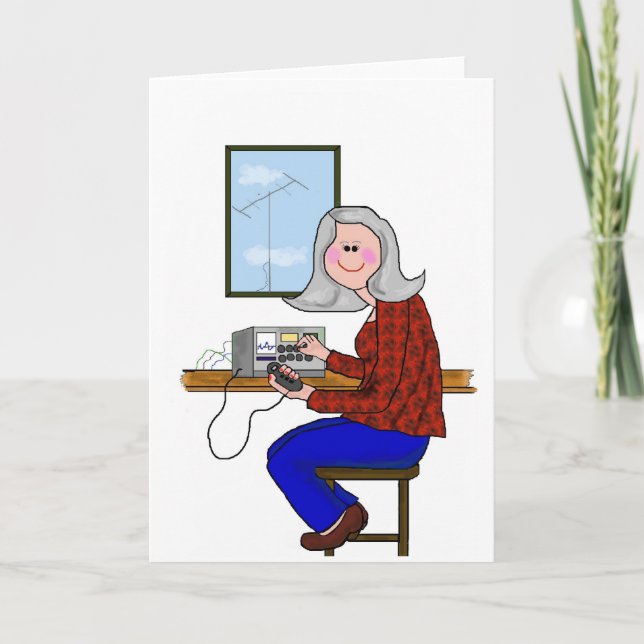 Tarjeta Ham femenino - pelo gris (Anverso)