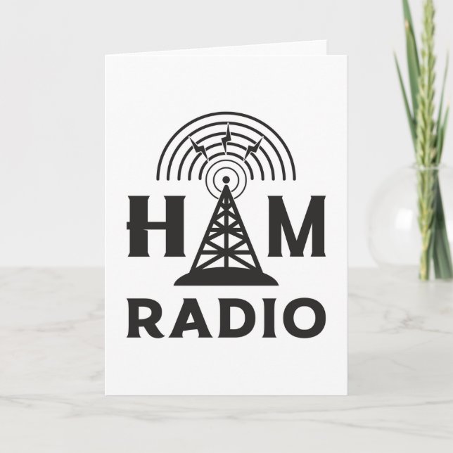 Tarjeta HAM Radio Operador Amateur Antenna Code Gift Idea (Anverso)