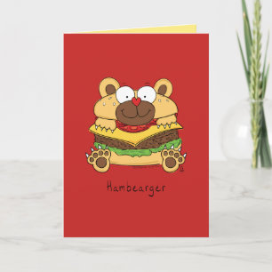 Tarjeta Hambearger - Funny Hamburger Bear Pun Card