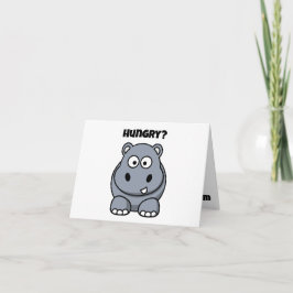 Tarjeta Hambrientos Hippo Graciosos Niños Hippopótamo Pers