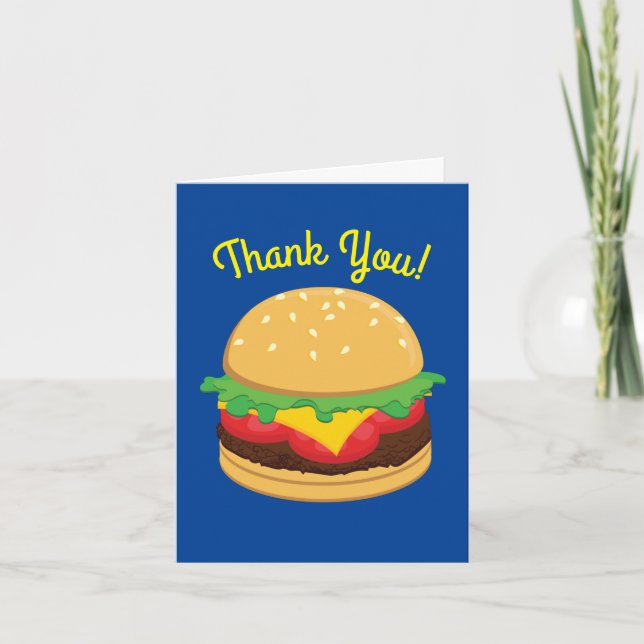 Tarjeta Hamburguesa fiesta de cumpleaños Burger Gracias Ca (Anverso)