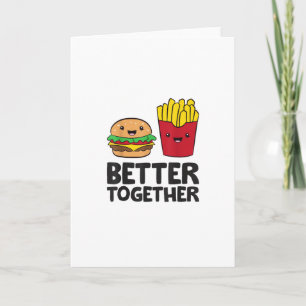 Tarjeta Hamburguesa y patatas fritas aman la comida rápida