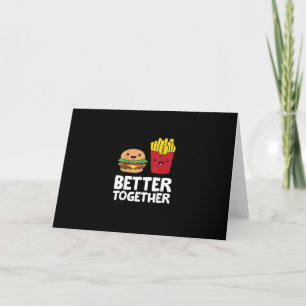 Tarjeta Hamburguesa y patatas fritas mejor juntos gráfico