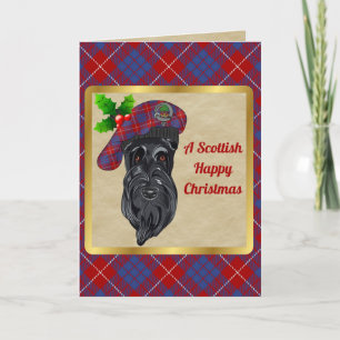 Tarjeta Hamilton Badge & Tartan Personalizado Xmas
