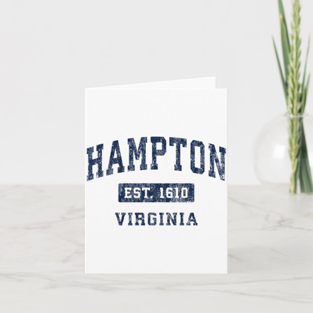 Tarjeta Hampton Virginia Va Vintage Established Srts Desig (Anverso)