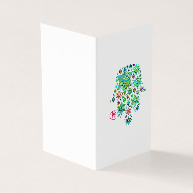 Tarjeta Hamsa de arte de las estrellas judías (Exterior)