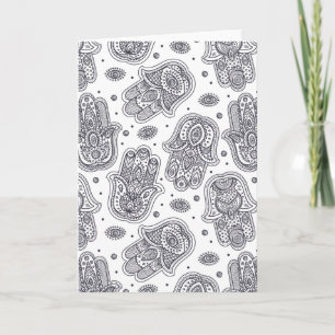 Tarjeta Hamsa dibujado mano inspirado
