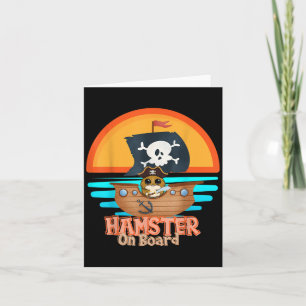 Tarjeta Hámster a bordo pirata divertido amo a los hámster