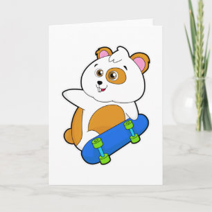 Tarjeta Hámster como patinador con monopatín