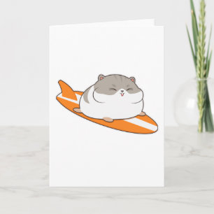 Tarjeta Hamster como surfista con Surfboard