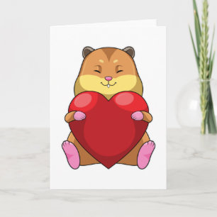 Tarjeta Hámster con corazón