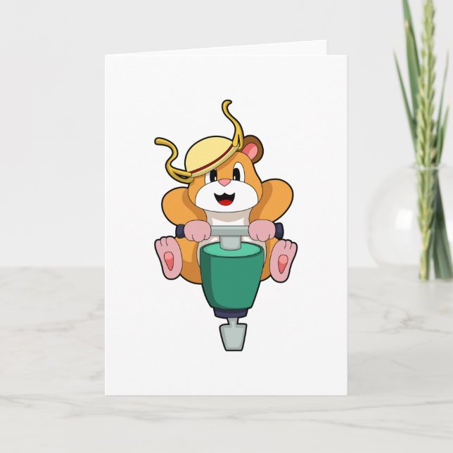 Tarjeta Hámster con martillo neumático (Anverso)