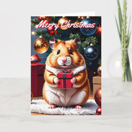 Tarjeta Hamster con Navidades de regalo