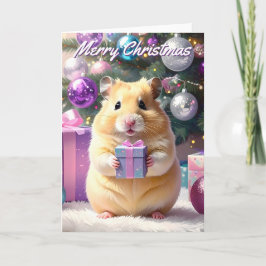 Tarjeta Hamster con Navidades de regalo