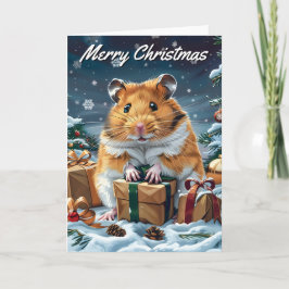 Tarjeta Hamster con regalos Navidades Navidades