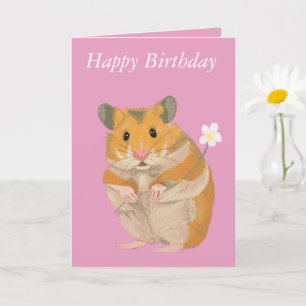 Tarjeta Hamster cortado con flor