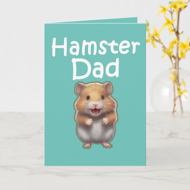 Tarjeta Hamster Dad Mascota de Cute Animal Hammy (flor amarilla)