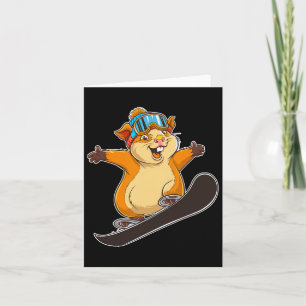 Tarjeta Hamster De Snowboard Con Goggles
