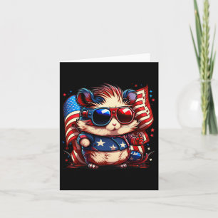 Tarjeta Hamster Patriótico del 4 de Julio Bandera de EE. U