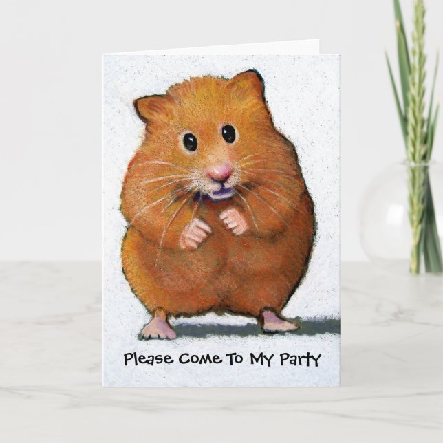Tarjeta HAMSTER Por Favor, Ven A Mi Fiesta (Anverso)