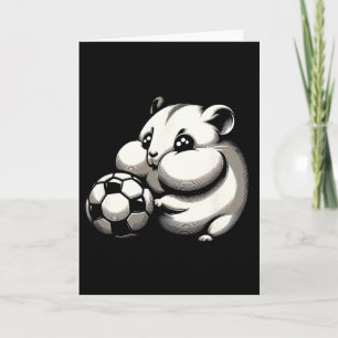 Tarjeta Hámster Regordete Con Fútbol Ll Dibujos Animados K