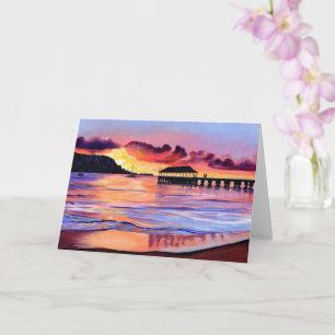 Tarjeta Hanalei Pier Sunset Card