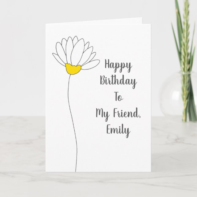 Tarjeta Hand Drawn Daisy (Anverso)