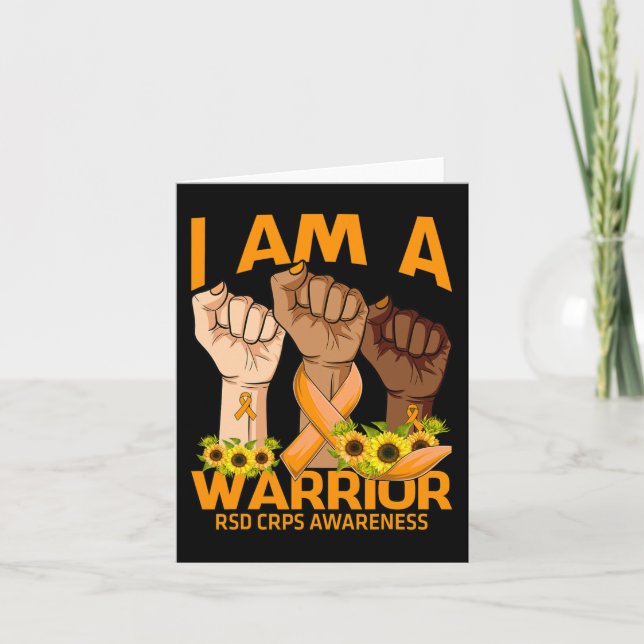 Tarjeta Hand I Am A Warrian RSD CRPS Awareness Sunflower (Anverso)