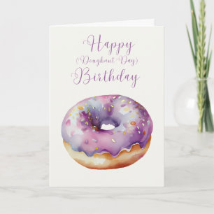 Tarjeta Hand Illustrated Doughnut Happy Birthday