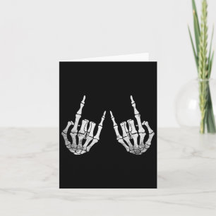 Tarjeta Hand Lazy Halloween con la mano del rock esqueleto