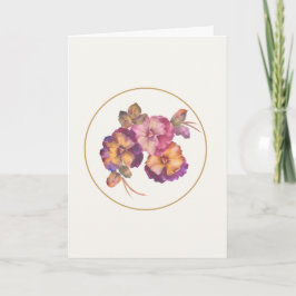 Tarjeta Hand-Painted Pansies — “Thinking of You” Card (Ivo