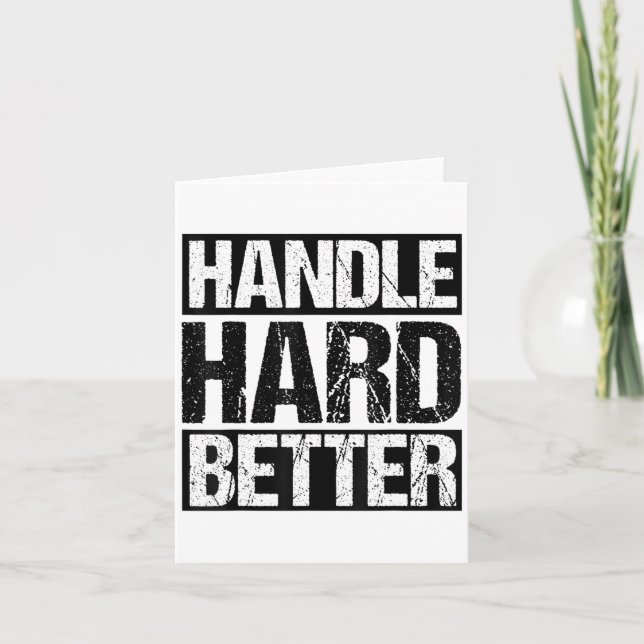 Tarjeta Handle Hard Better Motivational Sitivity Message  (Anverso)