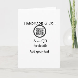 Tarjeta Handmade company business Scan QR details name dat