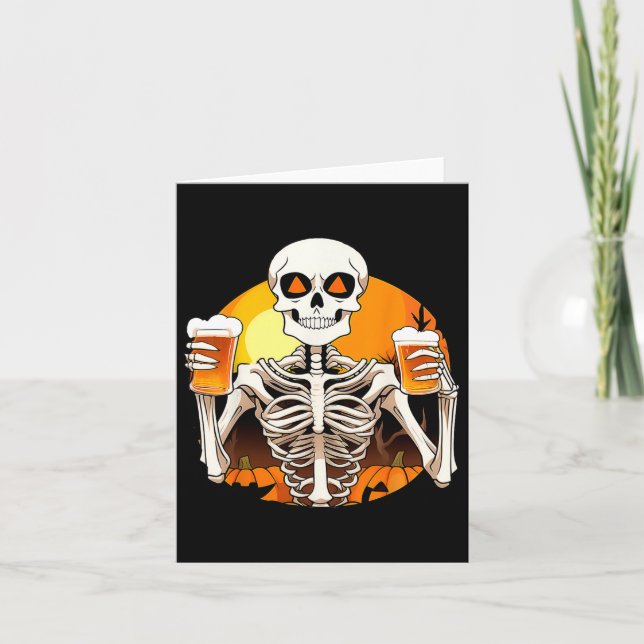 Tarjeta Hands Beer Funny Bebiendo Halloween Mujeres (Anverso)