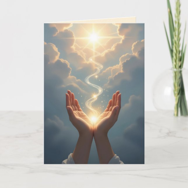 Tarjeta Hands Set the Soul Free, peace, Condolence Card (Anverso)