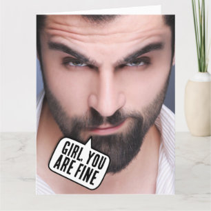 TARJETA HANDSOME HUNK CUMPLEAÑOS COMPLIMENTARIOS PARA ELLA