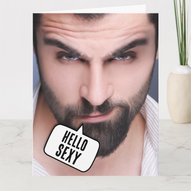 TARJETA HANDSOME HUNK CUMPLEAÑOS COMPLIMENTARIOS PARA SU T (Anverso)