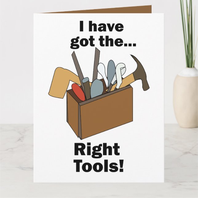Tarjeta Handyman Toolbox I Have Got Right Tools  (Anverso)