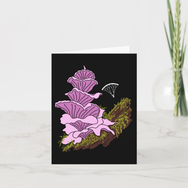 Tarjeta Hang Gliding Pagoda Rosa Mushroom (Anverso)