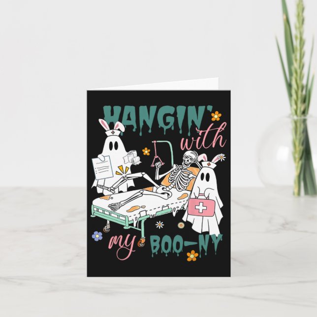 Tarjeta Hangin' Con Mis Enfermeras Ortho Hermanas De Boo-n (Anverso)