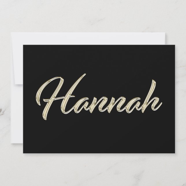 Tarjeta Hannah white gold Handwriting Karte (Anverso)