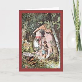 Tarjeta Hansel y Gretel con la bruja traviesa