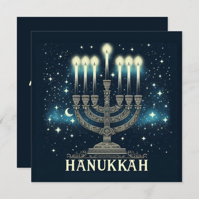 Tarjeta Hanukkah (Anverso / Reverso)